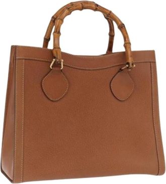 Gucci Pre-owned Vintage Leren Handtas - Dames - Vintage Handtas - Bruin - ONE Size - Leer - Vintage