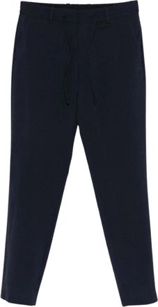 HUGO BOSS Viscose Katoen Broek - Heren - Straight fit broeken - Blauw - L - Katoen - Broeken