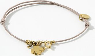 Simons Womens Bead and clover cord bracelet