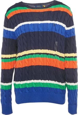 Ralph Lauren Maglione in maglia a trecce a righe - Blu
