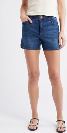 Wit & Wisdom Skyrise Dolphin Hem Denim Shorts in Indigo at Nordstrom, Size 00