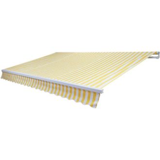 Hhg Nunca usado] Funda de recambio para toldo T791, toldo de brazos articulados funda de recambio protecci&oacute;n solar, 4,5x3m, acr&iacute;lico amarillo-blanco