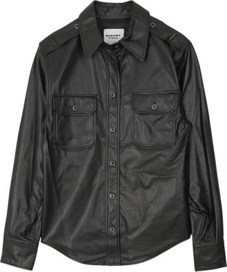 Isabel Marant Noee Shirt - Dames - Overhemden - Zwart - M - Leer - Overhemden