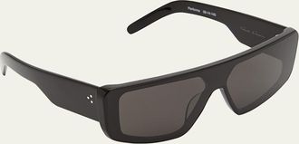 Rick Owens Mens Performa Flat-Top Shield Sunglasses