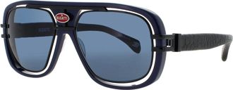 Bugatti Mens 56 mm Dark Blue Black PVD Sunglasses 07-DK-BLU-BK
