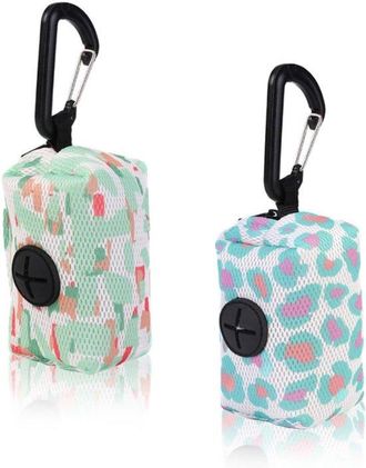 OEM Juego De Dispensador De Bolsas Para Excrementos De Perro - Para Pasear Al Perro - Con Gancho De Mosquet&oacute;n - 2 Piezas