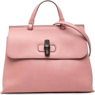 Gucci Pre-owned Handbags, female, Pink, Size: ONE SIZE Pre-owned Structured Leather Handbag