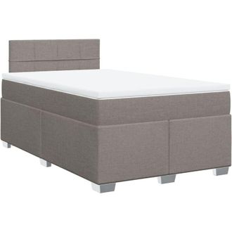 vidaXL Vidaxl - Cama Box Spring Con Colch&oacute;n Tela Gris Taupe 120x200 Cm