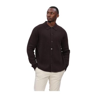 Profuomo Overshirt Full Button - Heren - Truien - Bruin - Maat: L Zijde