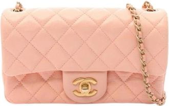 Chanel Pre-owned Mini Matelasse Lamslederen Schoudertas - Dames - Vintage Schoudertas - Roze - ONE Size - Leer - Vintage