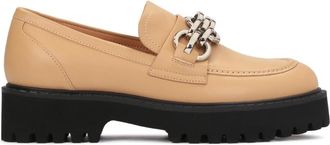 Kazar Chunky Chain Slip-On Casual Schoenen - Dames - Loafers - Bruin - 39 EU - Leer - Schoenen