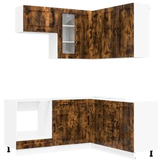 vidaXL Unidad De Cocina Kalmar 8 Uds. Roble Ahumado Vidaxl