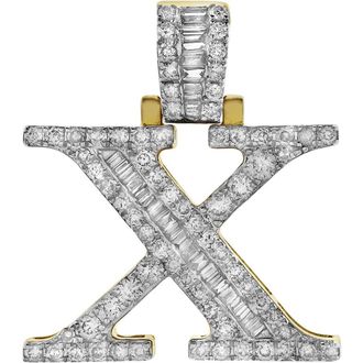 LuvMyJewelry X Initial Diamond Pendant 10K Yellow Gold - 0.97 Carats at Nordstrom