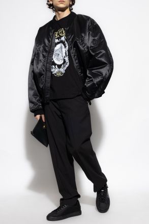 Versace T-shirt With Print, Mens, Black