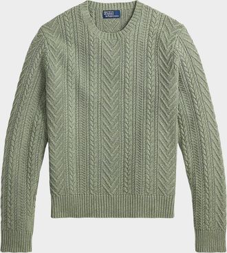 Polo Ralph Lauren Men & apos;s Aran-Knit Cotton-Linen Sweater