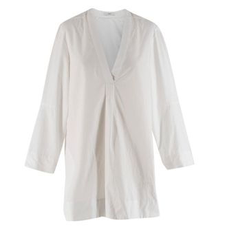 Tome White V-neck Long Sleeve Shirt Size S