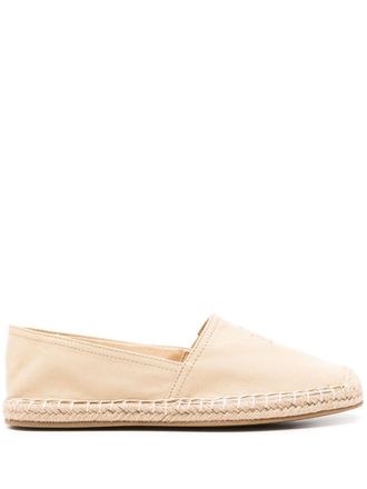 Tommy Hilfiger logo-embroidered cotton espadrilles - women - Cotton - 41 - Neutrals
