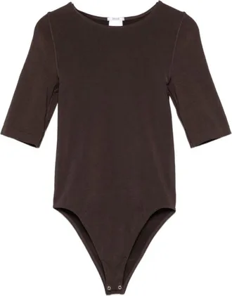 Wolford Brown Solid Round Neck Top