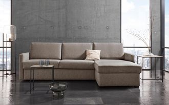 HOME AFFAIRE Schlafsofa »GOLDPOINT Ecksofa 264 cm, Liegefläche (140/200cm), L-Form,« Bettfunktion, Bonell-Federkernmatratze und Dauerschläfer-Funktion