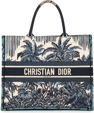 Dior Blue White Canvas Tote Bag (Pre-Owned)