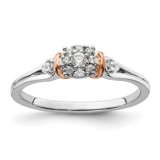 Diamond2Deal 14k Two-tone Lab Grown Diamond Engagement Ring 0.16Ct Clarity- VS Color- G-H