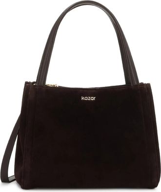 Kazar Geometrische su&egrave;de tas - Dames - Schoudertassen - Bruin - ONE Size - Su&egrave;de - Tassen