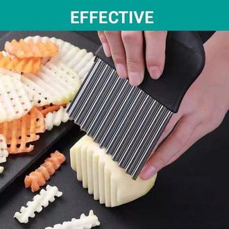 OEM Cortador Ondulado Grande, Cortador De Patatas Fritas, Herramienta De Corte Con Cuchilla De Acero Inoxidable (1 Pieza)