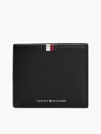 Tommy Hilfiger Mens Leather Card & Coin Wallet - Black