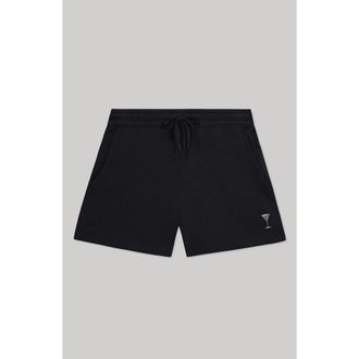 Dalix Womens Martini Midweight Washed Fleece Shorts in Black at Nordstrom, Size Xx-Large