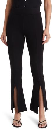 AG - Adriano Goldschmied x EmRata Morrison High Waist Flare Rib Knit Pants in True Black at Nordstrom Rack, Size X-Large