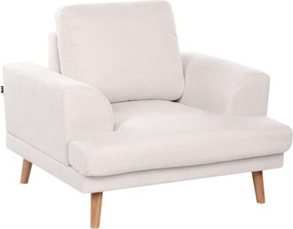 Beliani Armchair Light Beige Fabric Soft with Flared Armrests Decor Living Room KILDAL