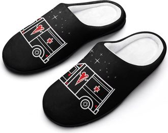 Generic EMS-Ambulance-paramedics Womens Slippers Warm House Slippers Indoor House Shoes with Anti-Skid Rubber Sole