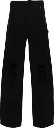 Han Kjobenhavn ripped straight-leg jeans - men - Cotton/Cotton - 50 - Black