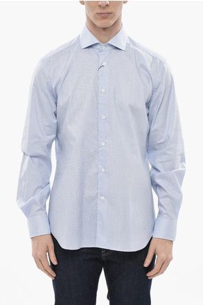 Corneliani Cotton Poplin Shirt With Micro Pattern size 41