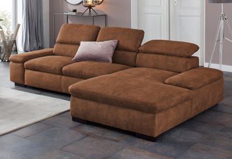 HOME AFFAIRE Ecksofa »Alberto L-Form« mit Kopfteilverstellung, wahlweise mit Bettfunktion