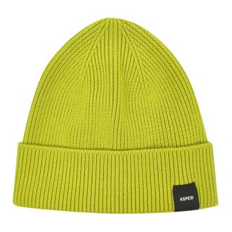 Aspesi Beanies, male, Green, Size: 56 CM Ribbed Beanie