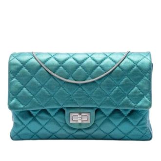 Chanel Pre-owned Vintage Quilted Flap Shoulder Bag - Dames - Pre-owned - Blauw - Maat: ONE Size Leer
