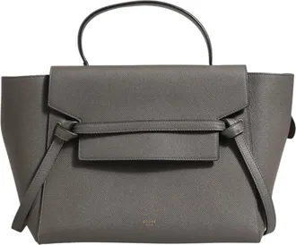 Celine Nano Belt Bag in Grained Calfskin Womens Grey (Pre-Owned)