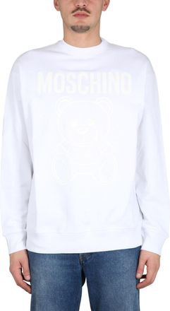 Moschino White Crew Neck Sweatshirts