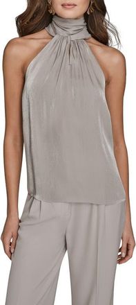 DKNY Metallic Halter Top in Vapor at Nordstrom, Size X-Large