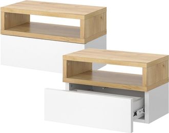 Vicco Mesilla De Noche Urbano, Roble Dorado, 45 X 28 Cm Lote De 2