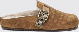 Burberry Sabot Urchin in shearling con motivo Vintage Check e cinturino