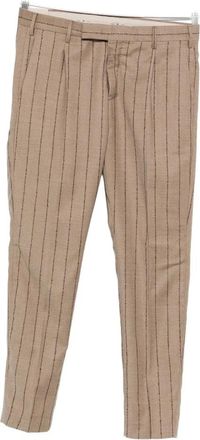 Pantaloni Torino Broeken, Heren, Bruin, 2Xl, Bruine Gestreepte Geplooide Broek