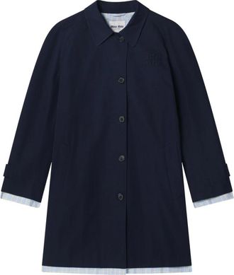 Miu Miu Soprabito - Dames - Parka Jassen - Blauw - M - Katoen - Jassen