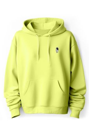 Dalix Astronaut Fleece Hoodie in Safety Green at Nordstrom, Size Xxx-Large