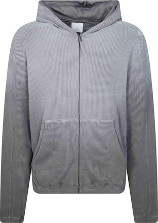 Roa Bee Sun Faded Organic Waffle Zip-Up Hoodie