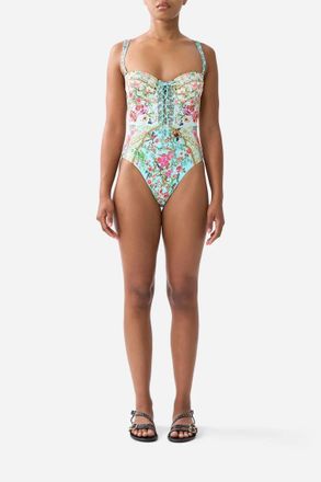 Camilla Lace Up Underwire Moulded Cup One Piece In Sultans And Queens