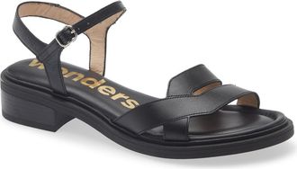 Wonders Ankle Strap Slide Sandal in Tokat Black at Nordstrom, Size 9.5-10Us