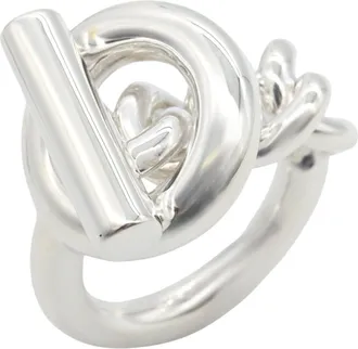 Herm&egrave;s Silver Silver 925 Band Ring (Pre-Owned)
