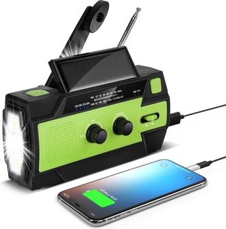 OEM Radio Solar Portable - Bater&iacute;a 4000 Mah - Am Fm Wb - Linterna 3 Modos - Alarma Sos - Carga Usb Y Solar